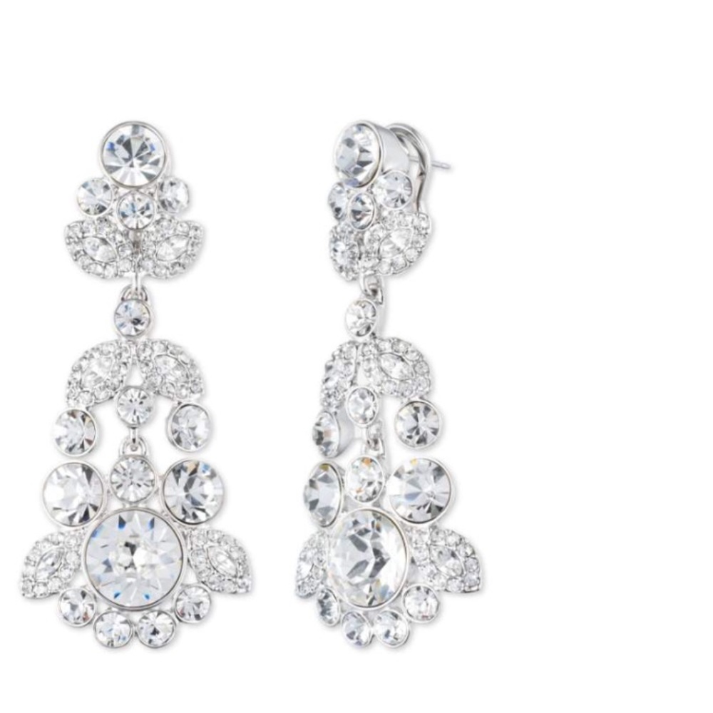 Givenchy ornate crystal chandelier earrings NWOT